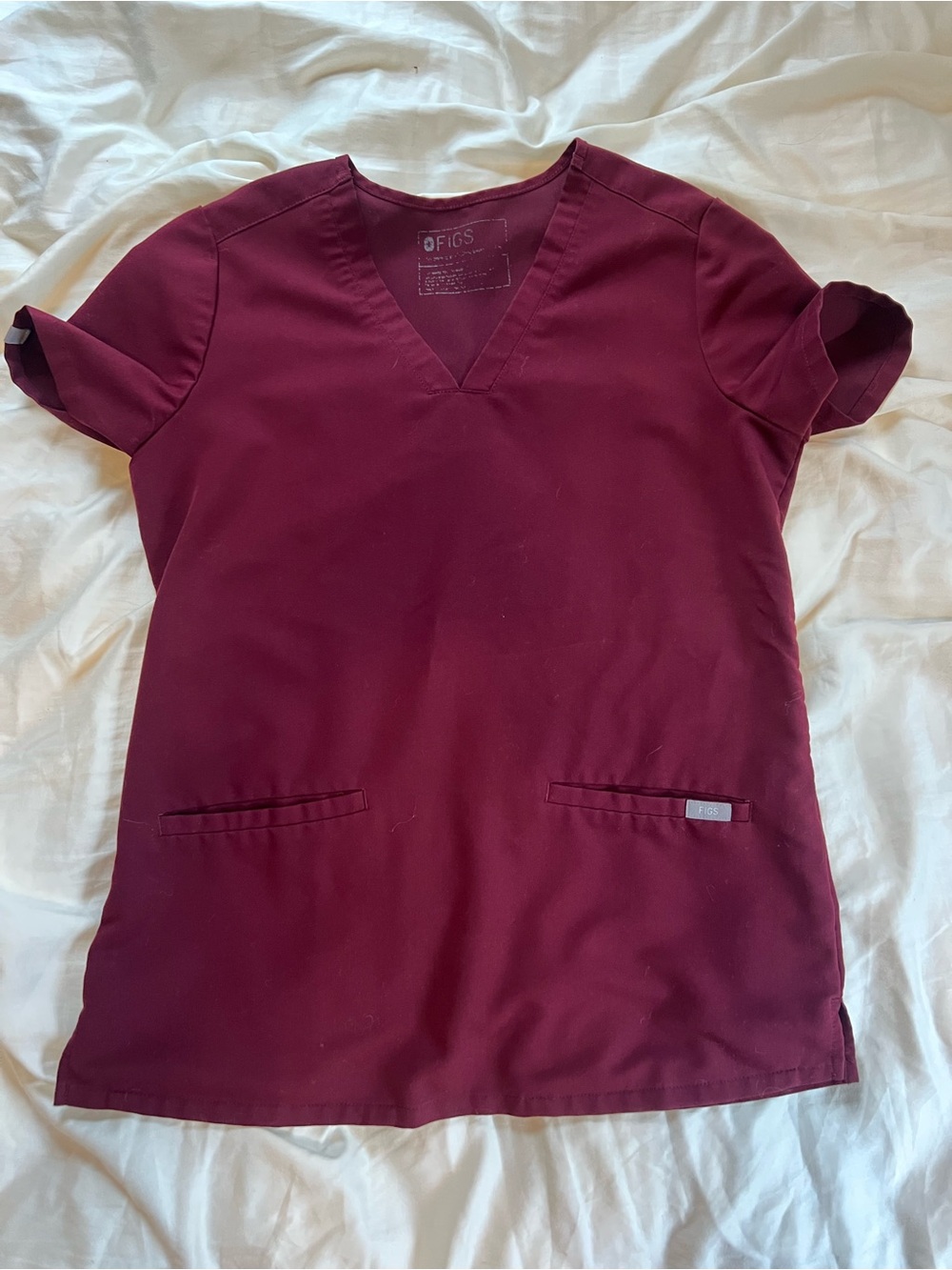 FIGS Burgundy scrub bundle set 1 top 2 bottoms